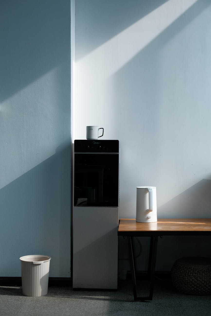 Aqualume bottleless water dispenser in a modern office