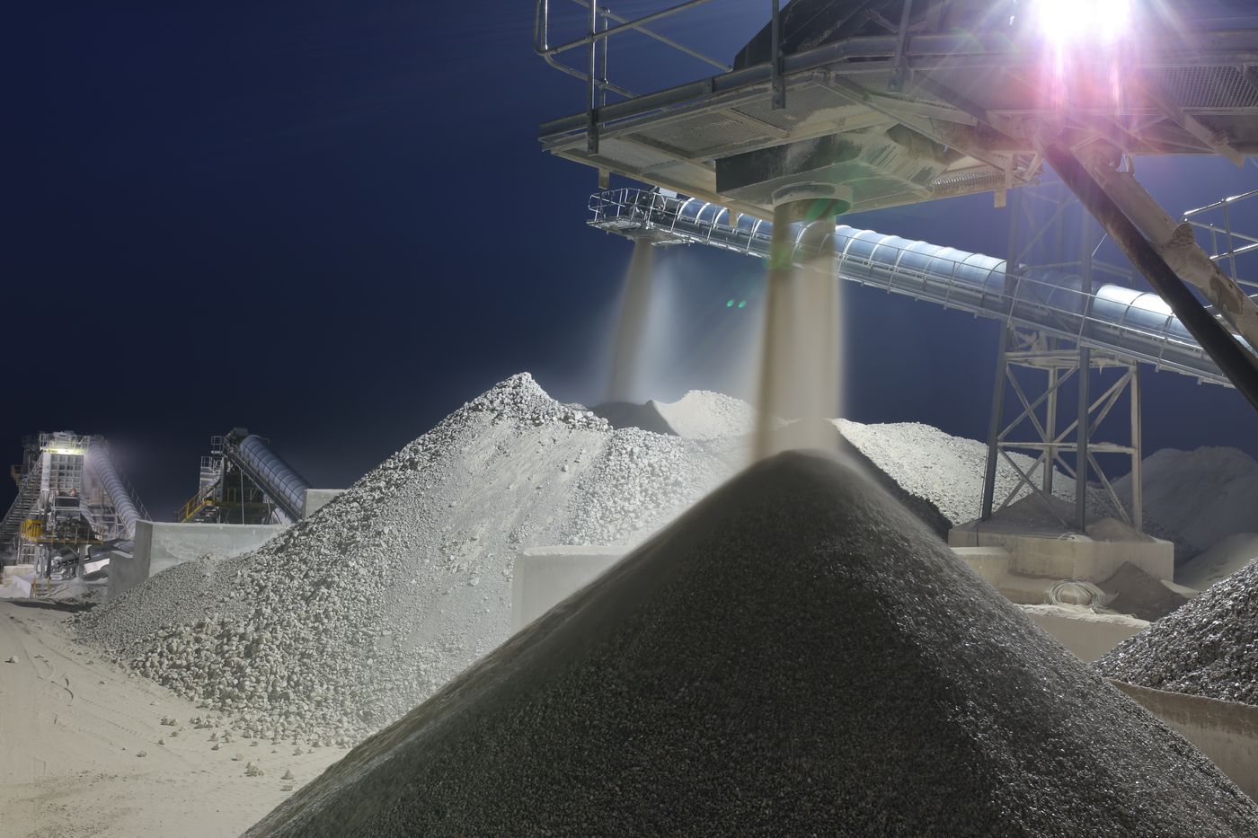 Aggregate materials at quarry - BT Trucking materials supply