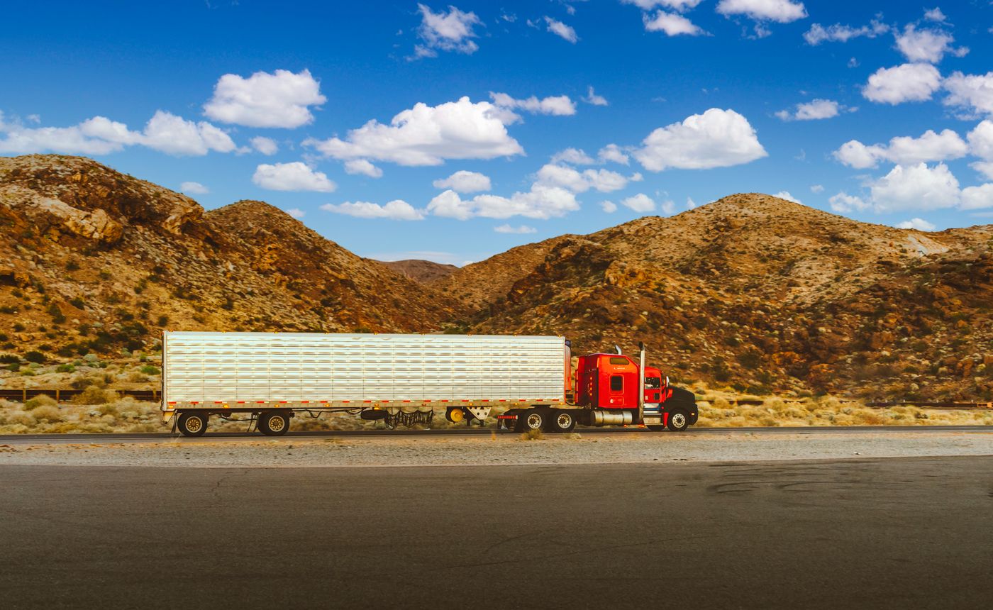 BT Trucking semi truck on California highway