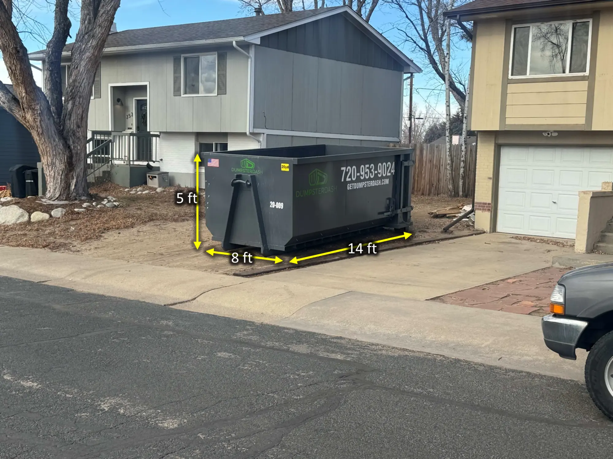 20 yard DumpsterDash dumpster rental in Denver
