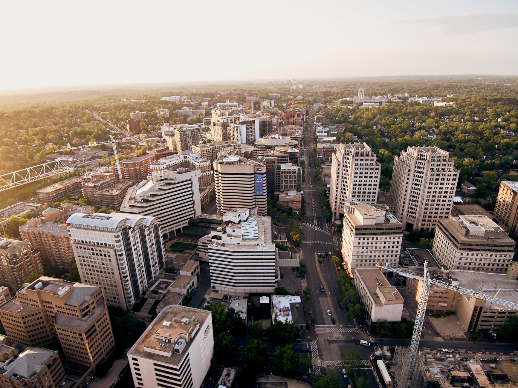 Aerial view of Denver, Colorado — Sunset Restoration service area