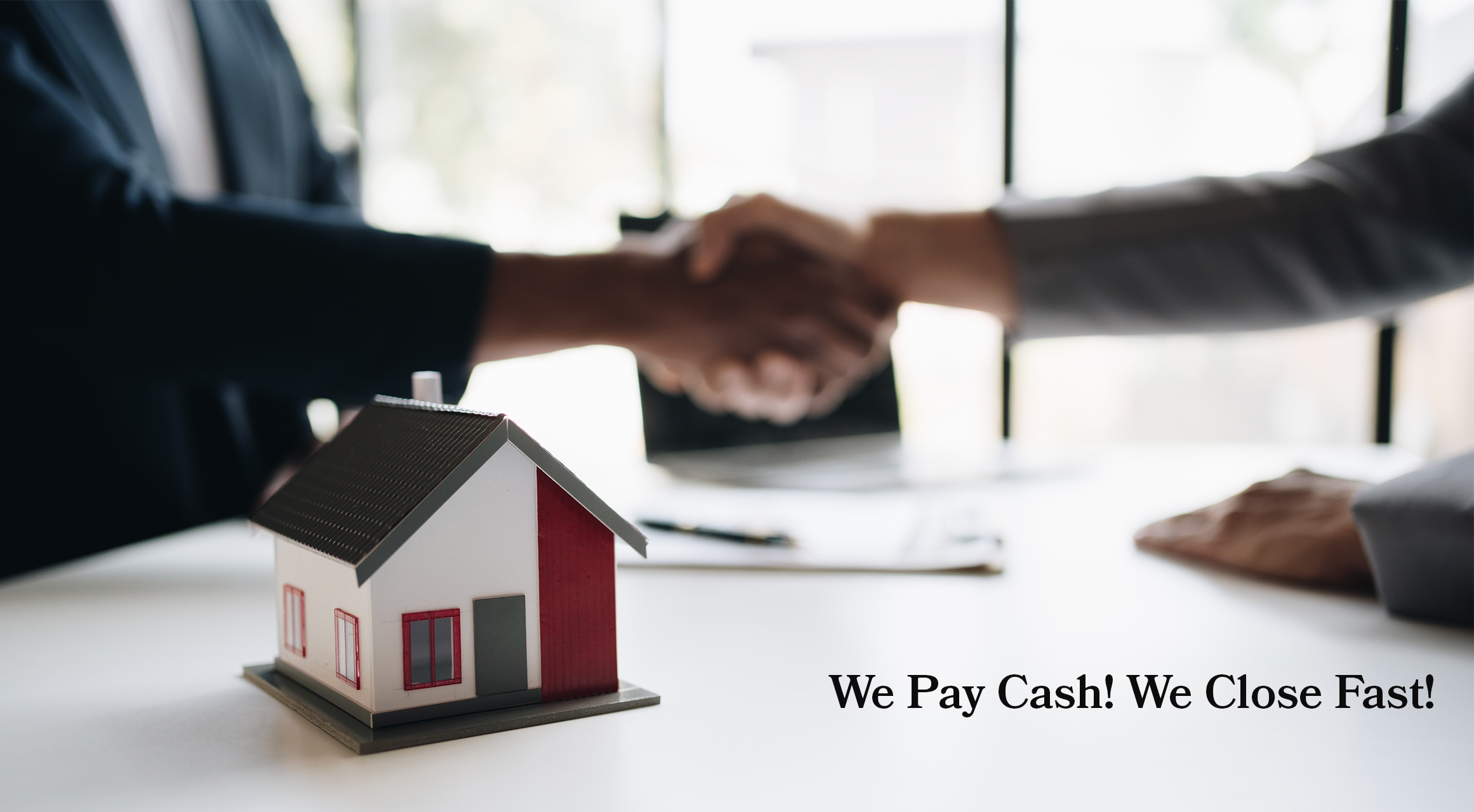 Professional cash home purchase handshake